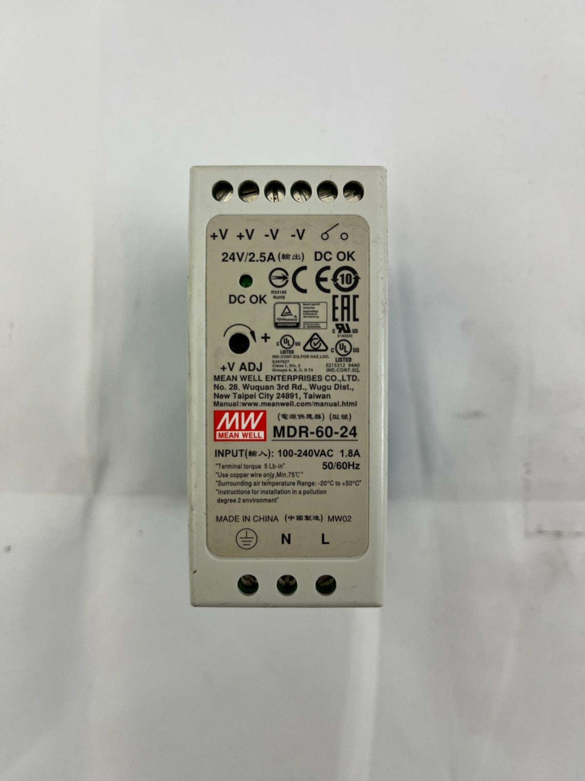 Mean Well MDR-60-24 DIN Rail Power Supply 24V 2.5A 60W, Tested, Industrial Part