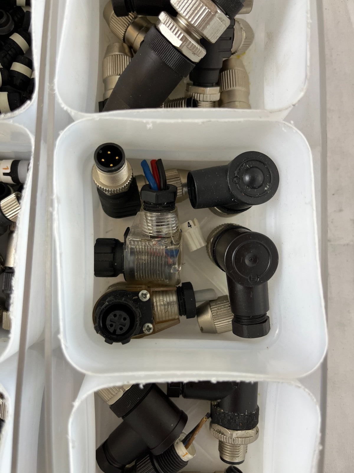 Industrial Connector Lot M12 M8 Sensor Plugs Cables Pneumatic Fittings Mix Spare