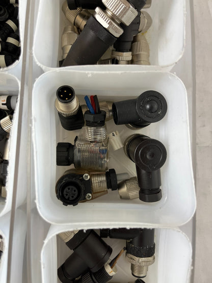 Industrial Connector Lot M12 M8 Sensor Plugs Cables Pneumatic Fittings Mix Spare