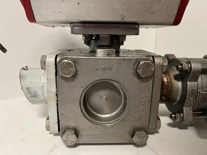 END-Armaturen ZD311567 DN50 Ball Valve Pneumatic Actuator Airtec Solenoid Used