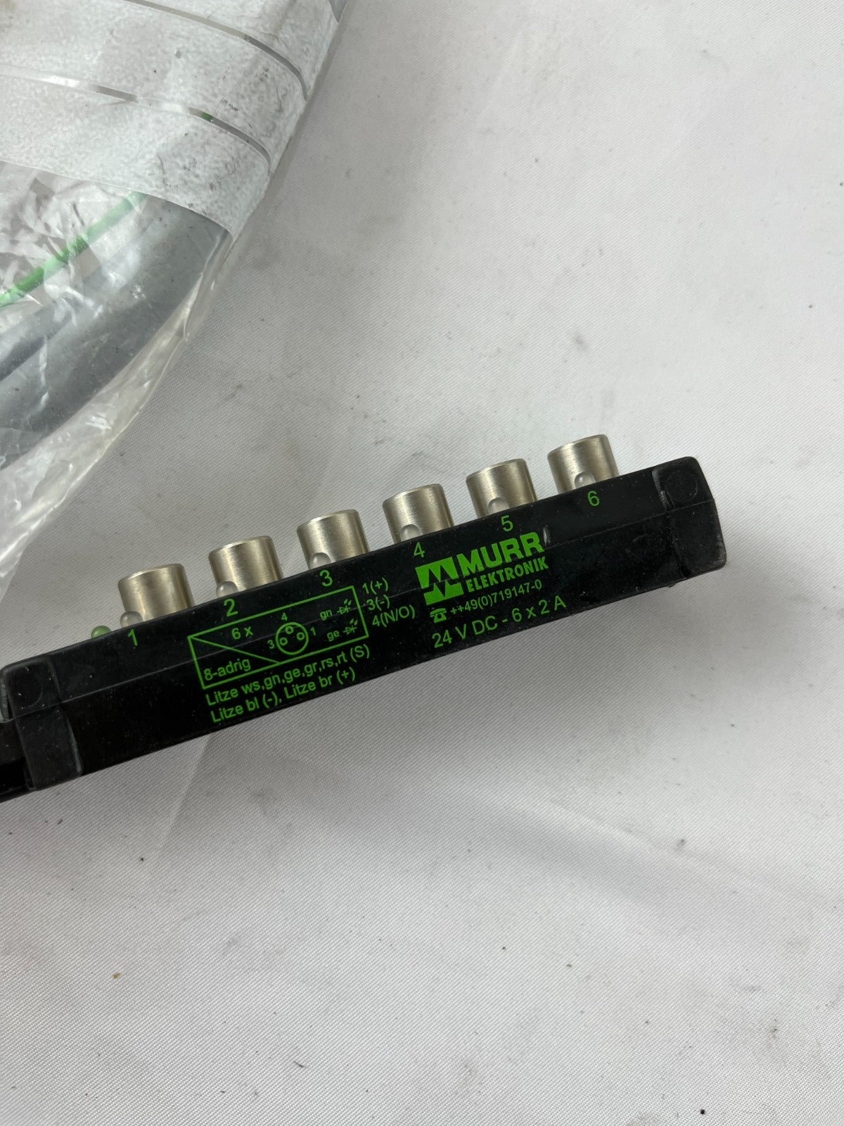 Murr Elektronik MVPS8 6-Port M8 Distribution Block 24VDC 2A 19147-0 NEW Germany