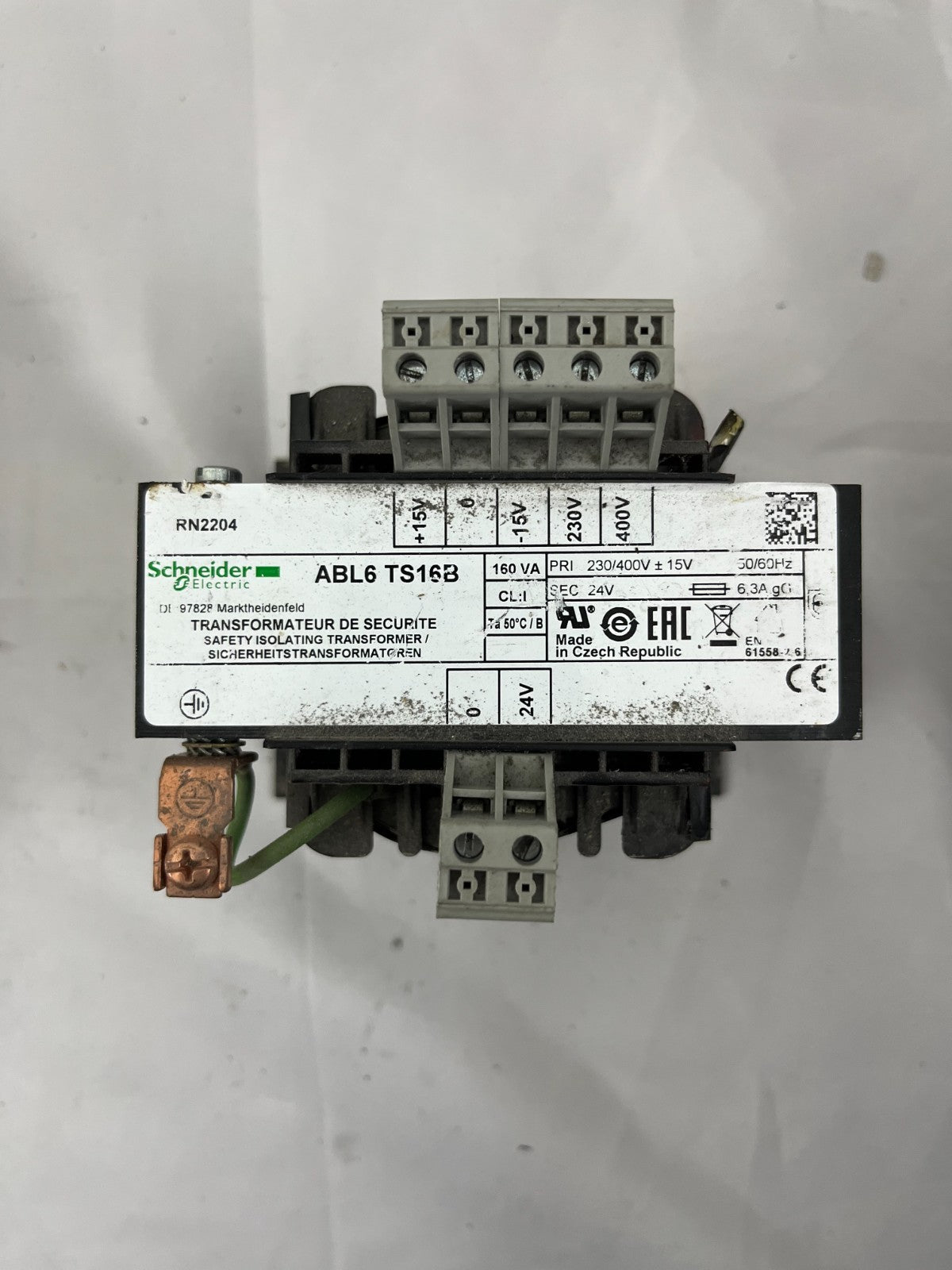 Schneider Electric ABL6 TS16B Safety Isolation Transformer 160VA 230/400V to 24V