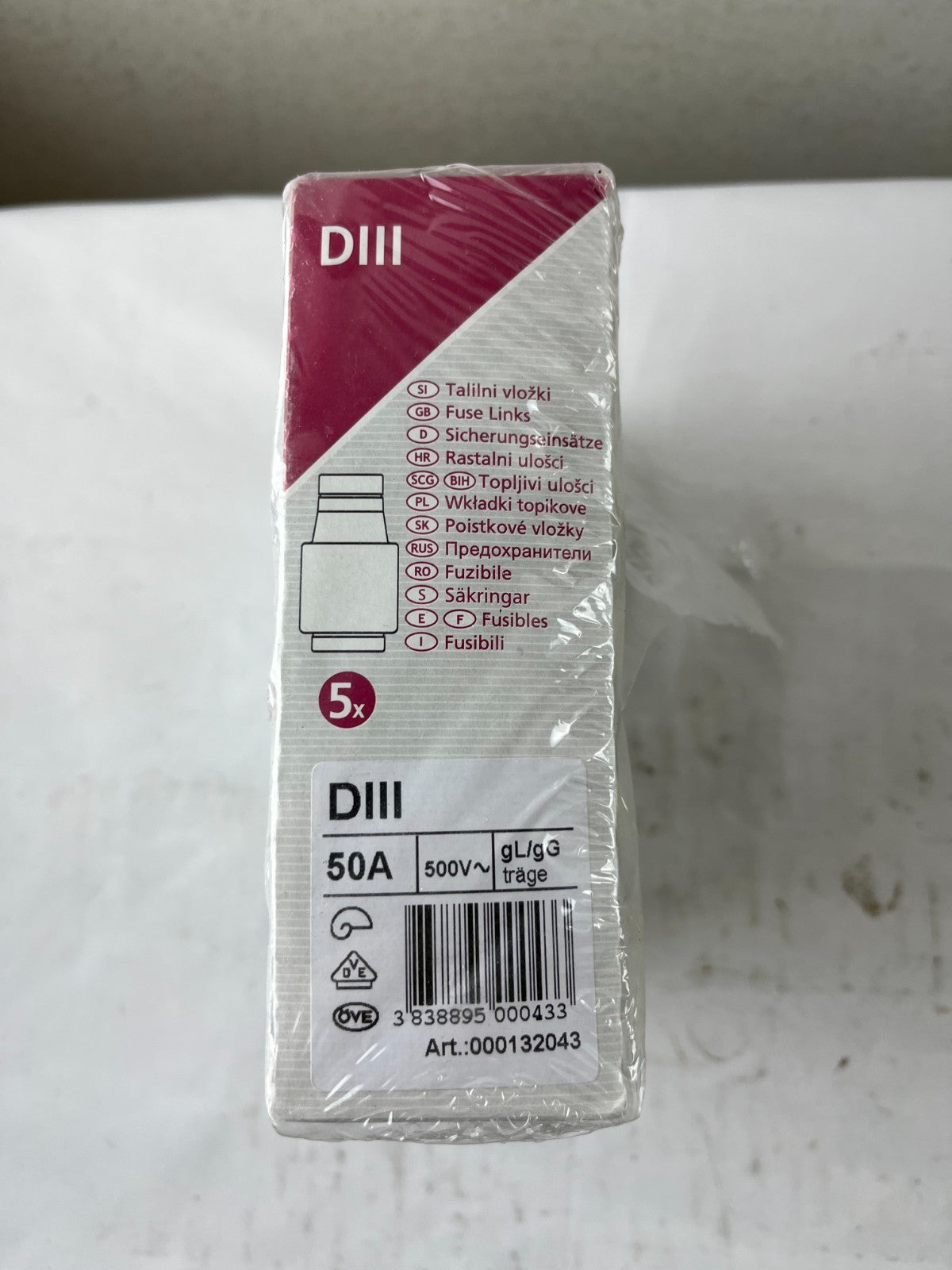 DIII 50A 500V gL/gG Diazed Fuse Links Lot Of 25 Pcs New Open Box Spares