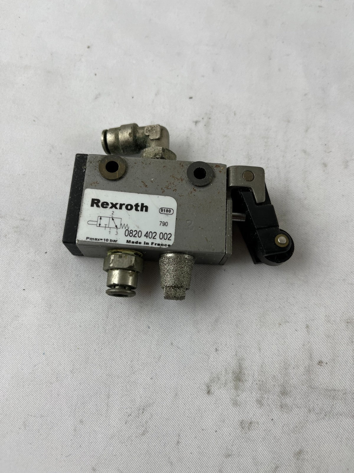 Rexroth 0820 402 002 Pneumatic Roller Lever Valve 10 Bar Used Spare Unit