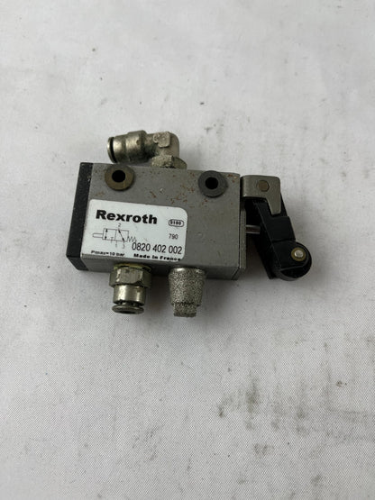 Rexroth 0820 402 002 Pneumatic Roller Lever Valve 10 Bar Used Spare Unit