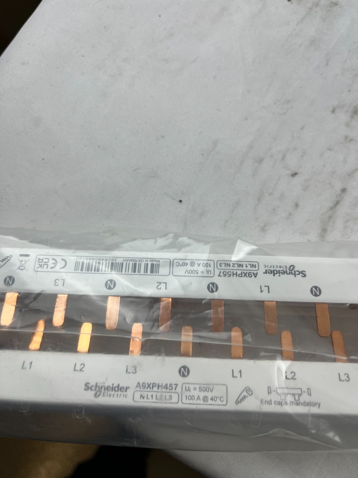 Schneider Acti9 A9XPH457 3L+N 100A 415V 57‑Module Comb Busbar Lot of 2x New