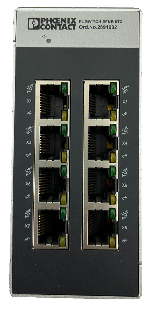 Phoenix Contact FL SWITCH SFNB 8TX Ethernet Switch 8-Port 2891002 Used Industria