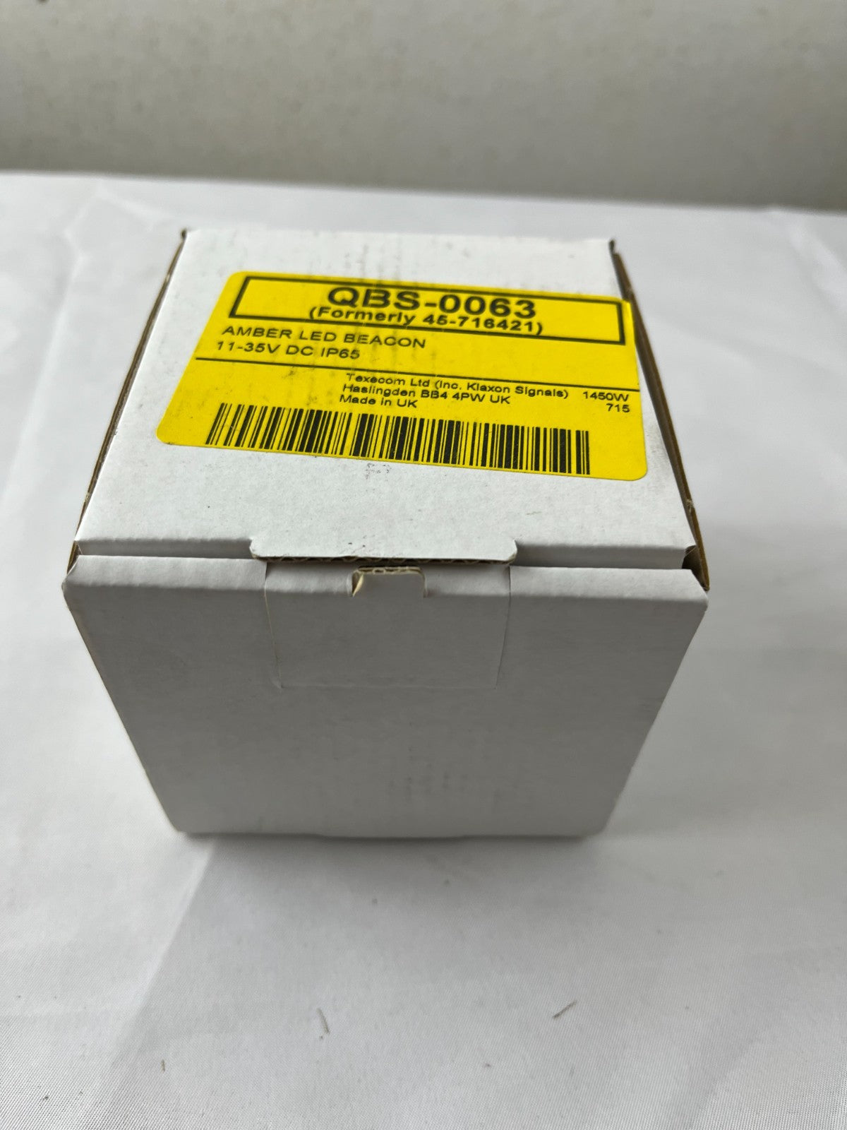 Klaxon QBS-0063 Amber LED Beacon NEW 11-35V DC IP65 Flashguard Warning Light UK