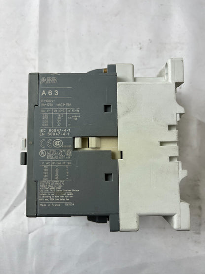 ABB A63-30 Contactor 3P 115A IEC 690V Industrial Motor Starter Used Spare Unit