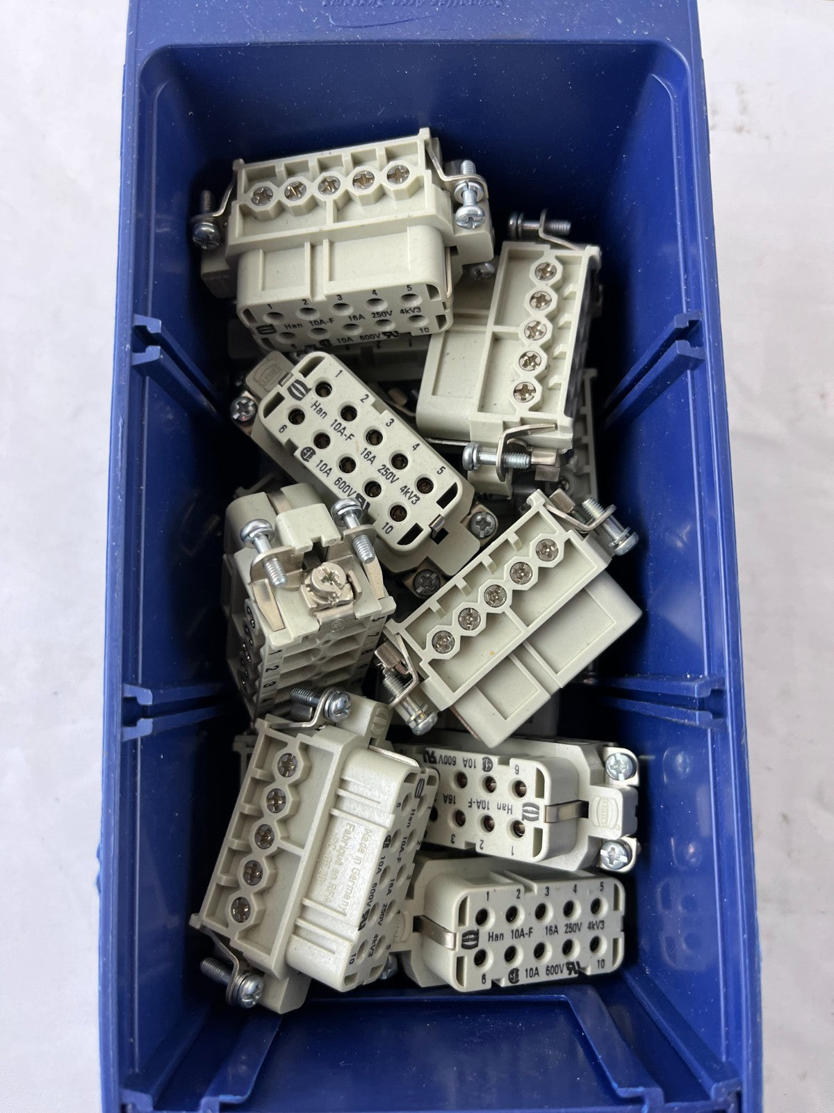 Harting Han 10A-F 16A 250V 10 Pole Inserts Bundle Used Mixed Spare Parts
