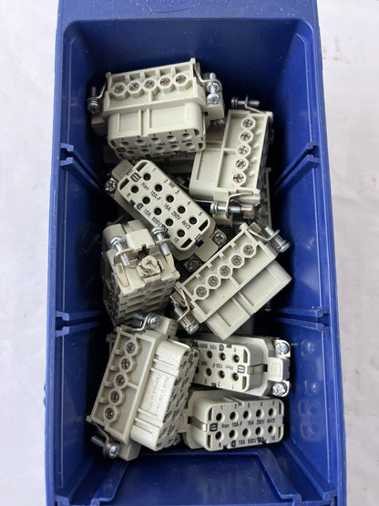Harting Han 10A-F 16A 250V 10 Pole Inserts Bundle Used Mixed Spare Parts