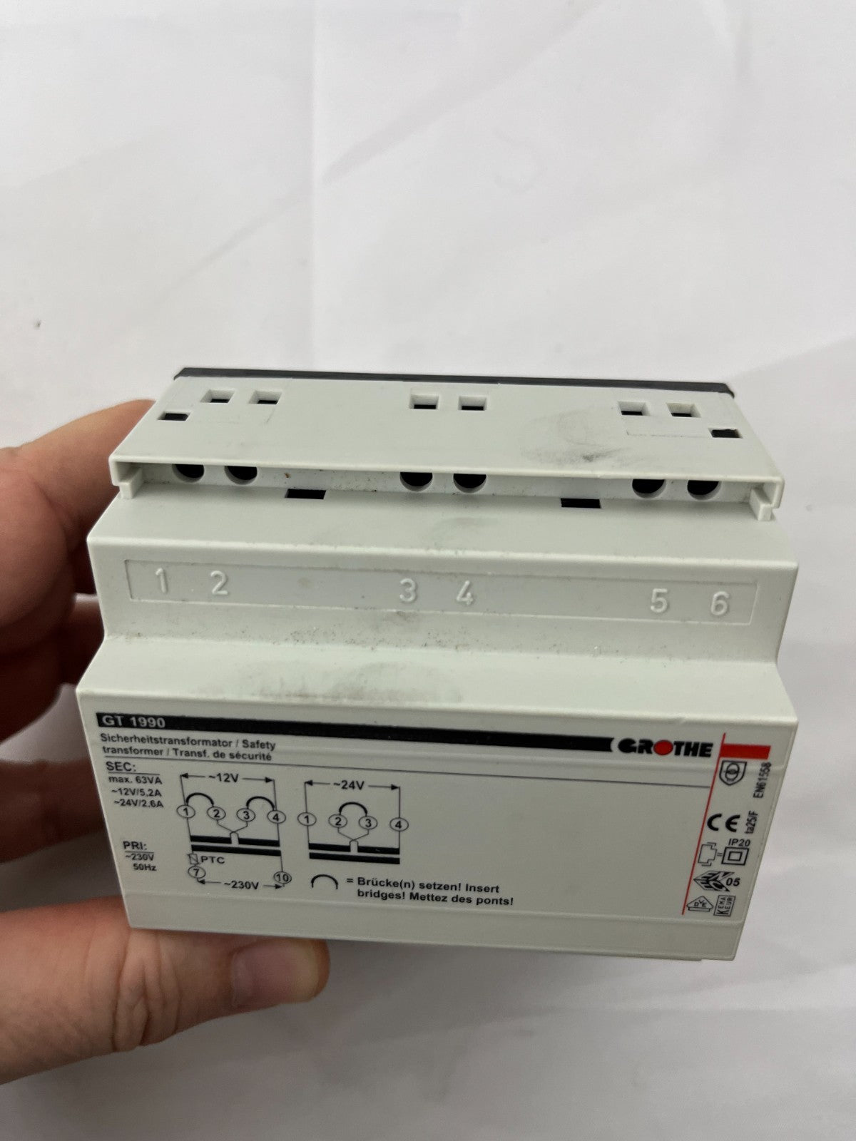 Grothe GT 1990 Safety Transformer 12/24V 5.2/2.6A Model 14160 New Open Box