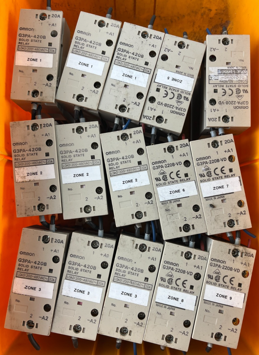 Lot of 15 Omron G3PA-420B G3PA-220B-VD Solid State Relays SSR 20A DIN Rail Used