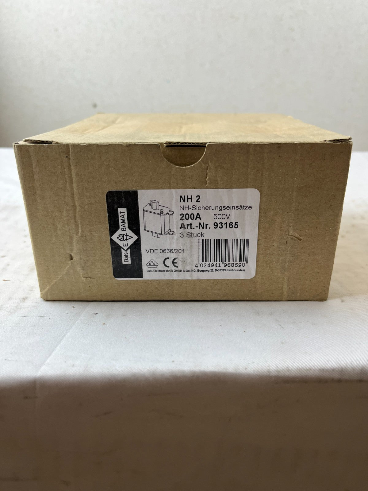 ETI NH2C NV2C 200A 500V NH Fuse gG 120kA IEC 60269 Lot of 3 NEW Units