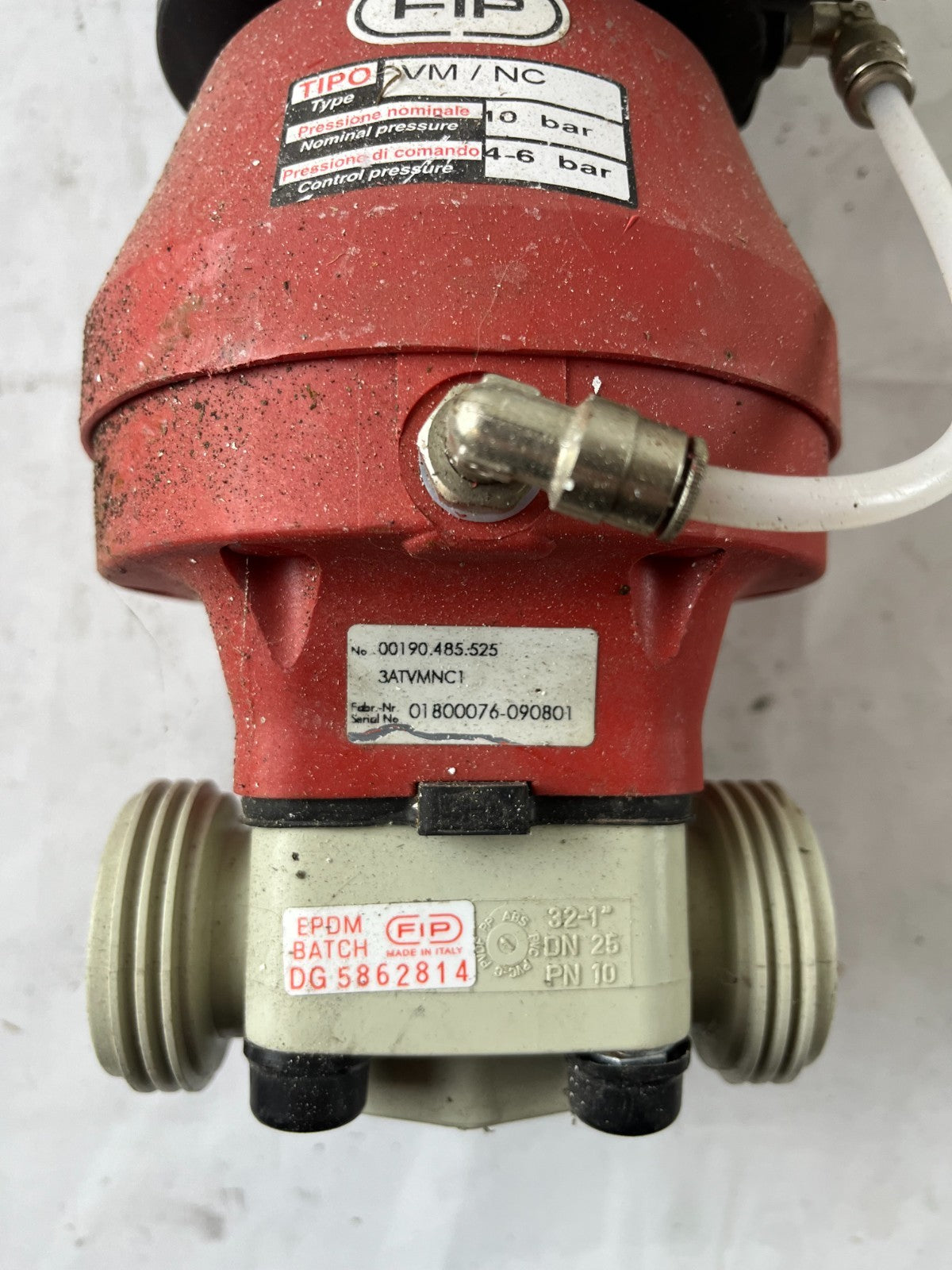 FIP VVM/NC Pneumatic Diaphragm Valve DN25 PN10 EPDM Smart Positioner Used Spare