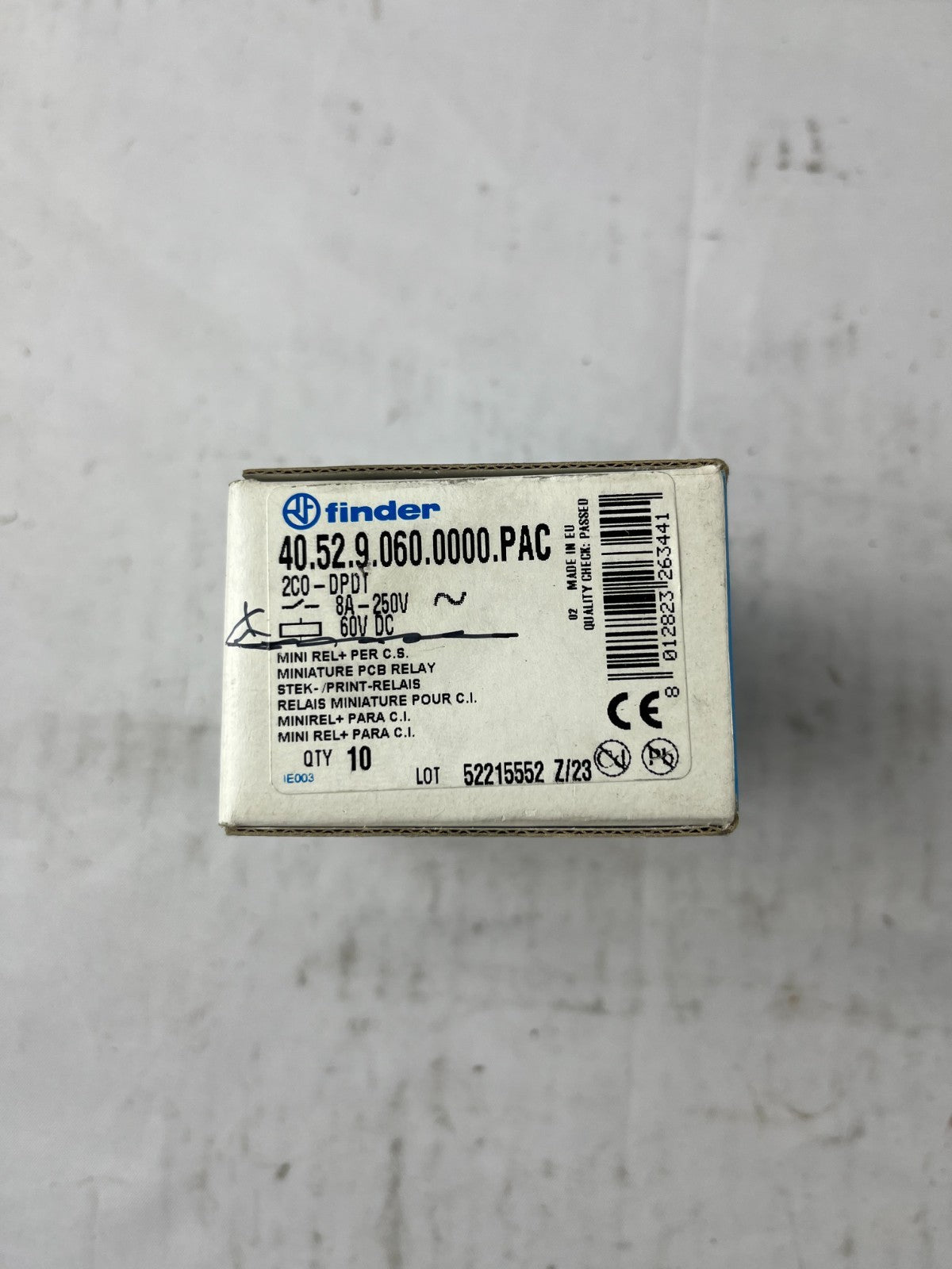 Finder 40.52.9.060.0000.PAC PCB Relay 60VDC Coil 8A 250V DPDT Lot of 10 NEW