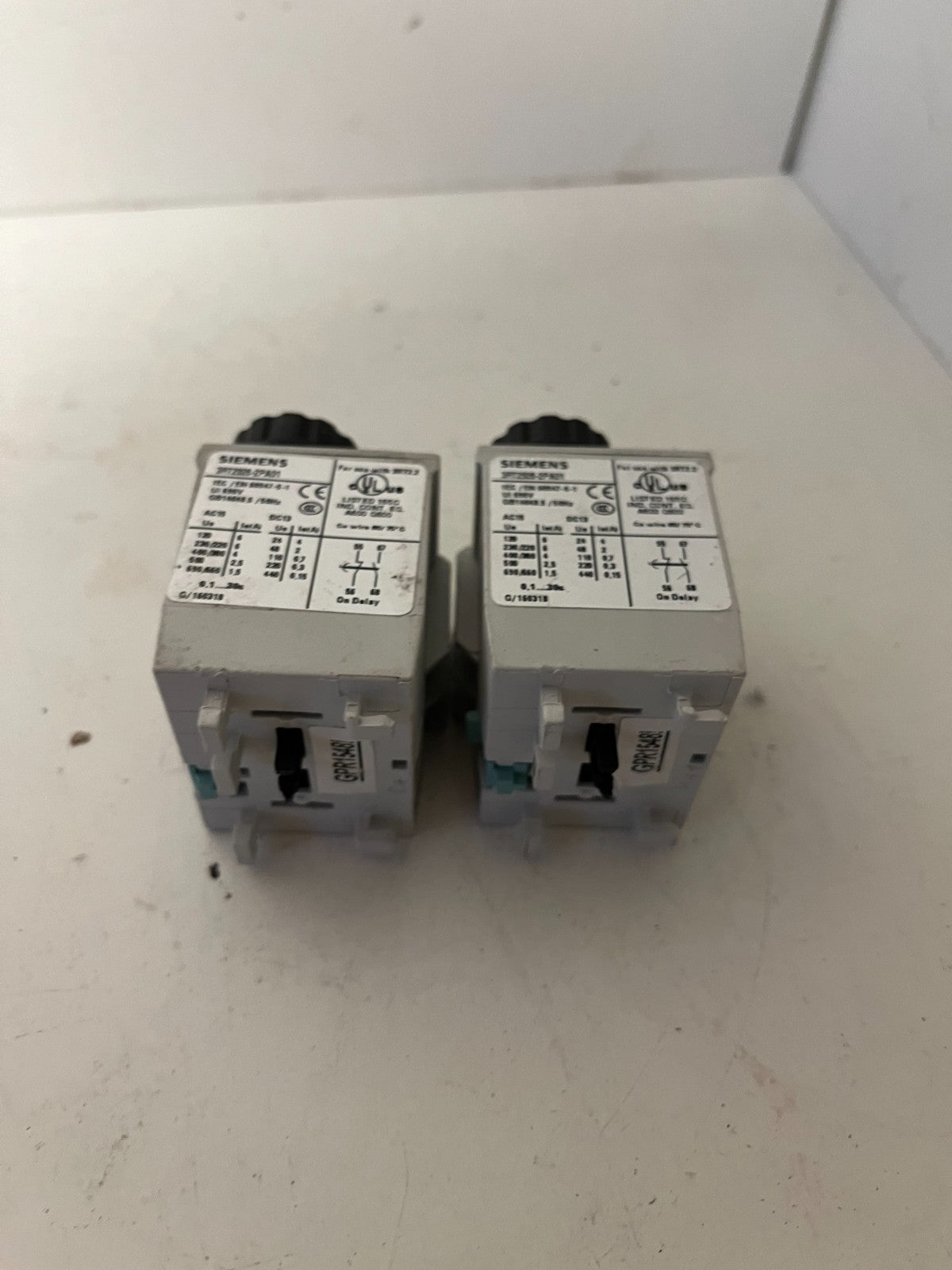 Lot 2x Siemens 3RT2926-2PA01 On-Delay Timer Module 0.1–30s SIRIUS Used Spares