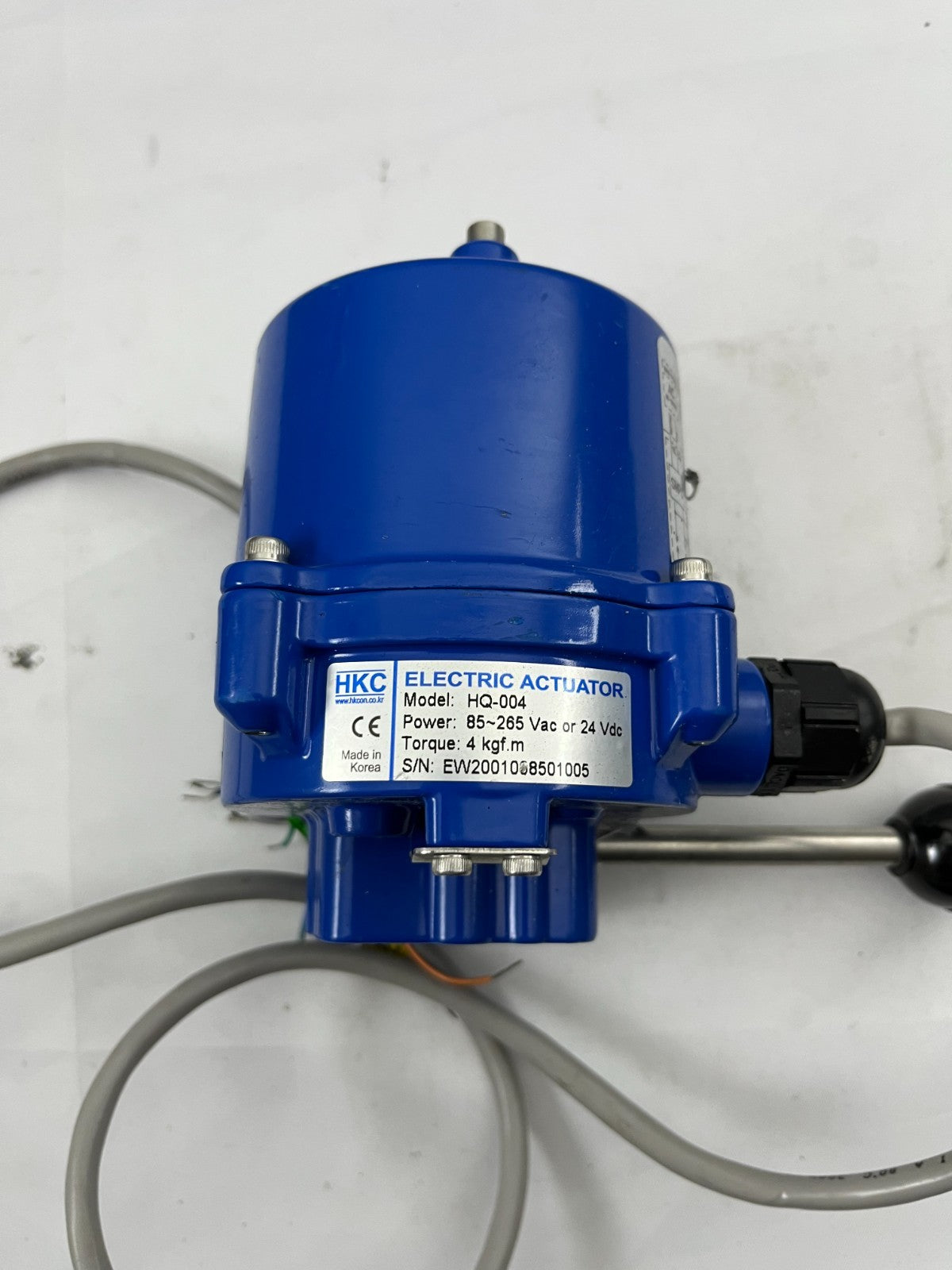 HKC HQ-004 Electric Actuator, 85-265V AC/24V DC, 4kgf·m Torque, IP67, Korea, New