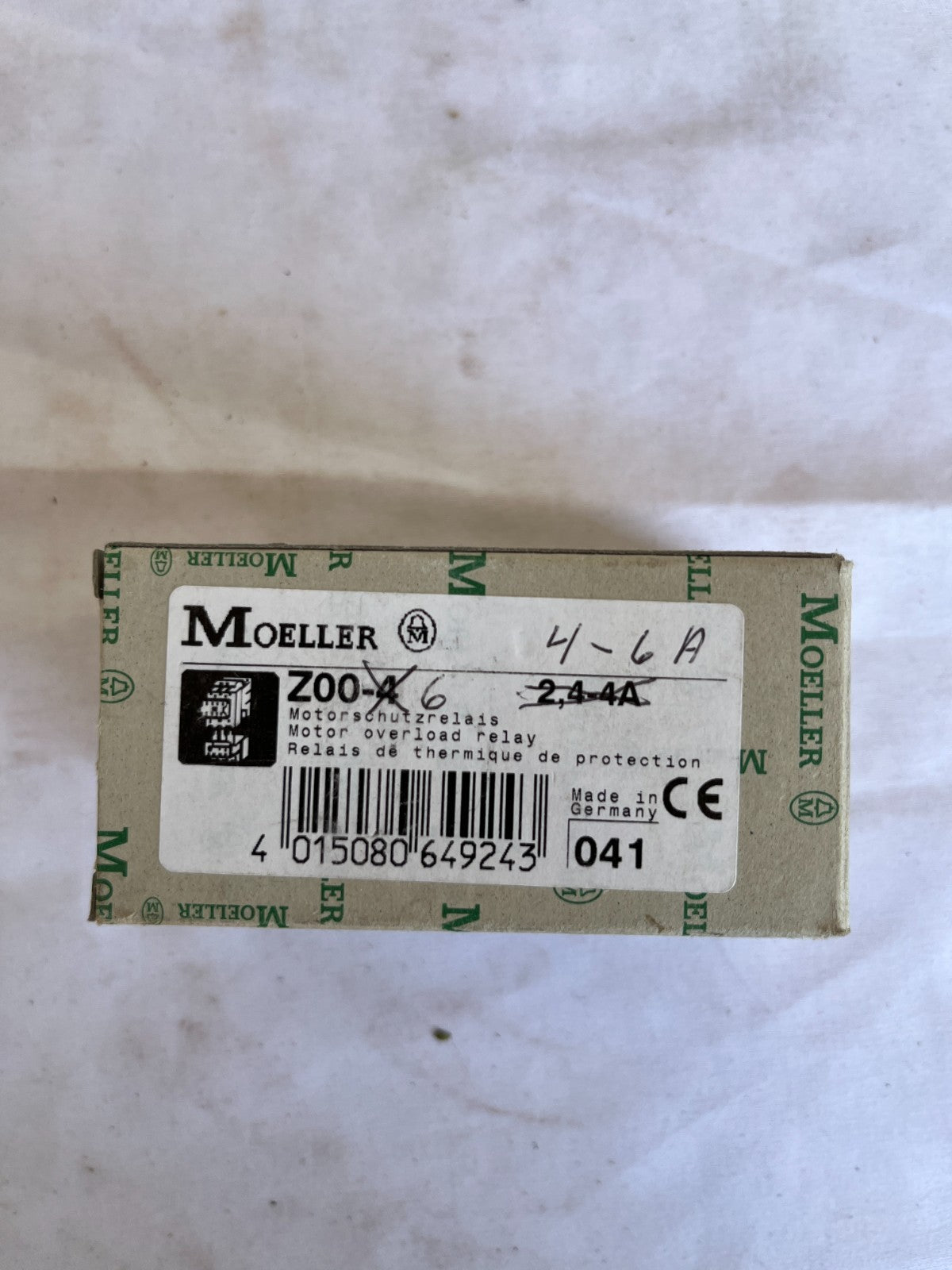 Moeller Z00-6 Motor Overload Relay 4-6A New in Box - Spare Unit
