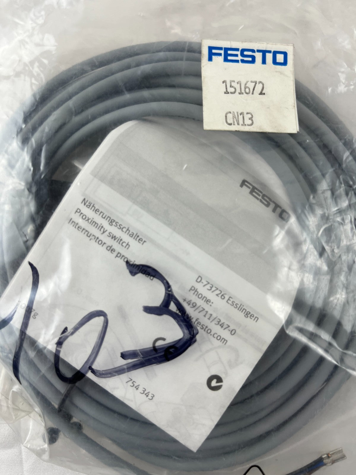 FESTO SMEO-1-LED-24-K5-B Sensor NEW Magnetic Reed 24V 5m Cable 151672 Sealed