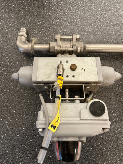 Festo Pneumatic Actuated Ball Valve Assemblies with 2x SRBC-C4 Sensor Boxes