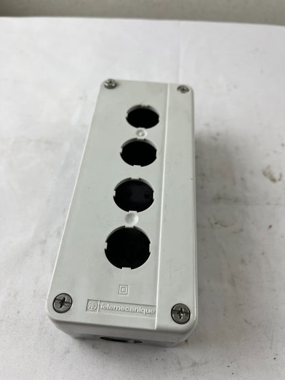 Telemecanique XALD04 Empty 4‑Hole Push Button Enclosure 22 mm, Used Spare Unit