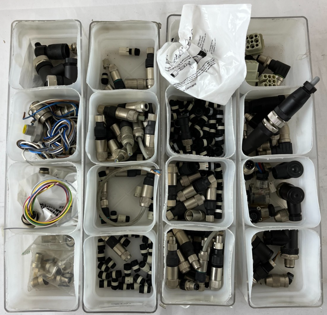 Industrial Connector Lot M12 M8 Sensor Plugs Cables Pneumatic Fittings Mix Spare