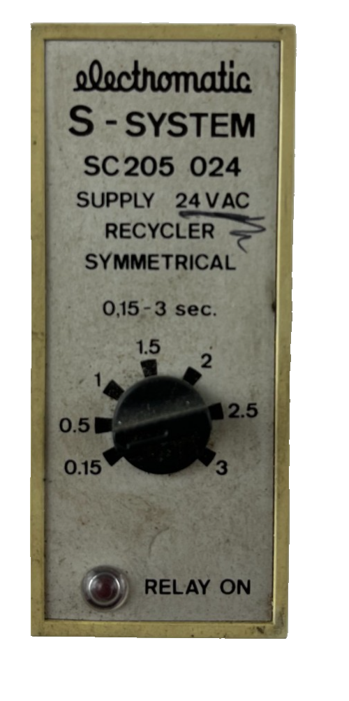 Electromatic SC205 024 S‑System Recycler Symmetrical Timer 0.15–3s 24VAC 11‑Pin