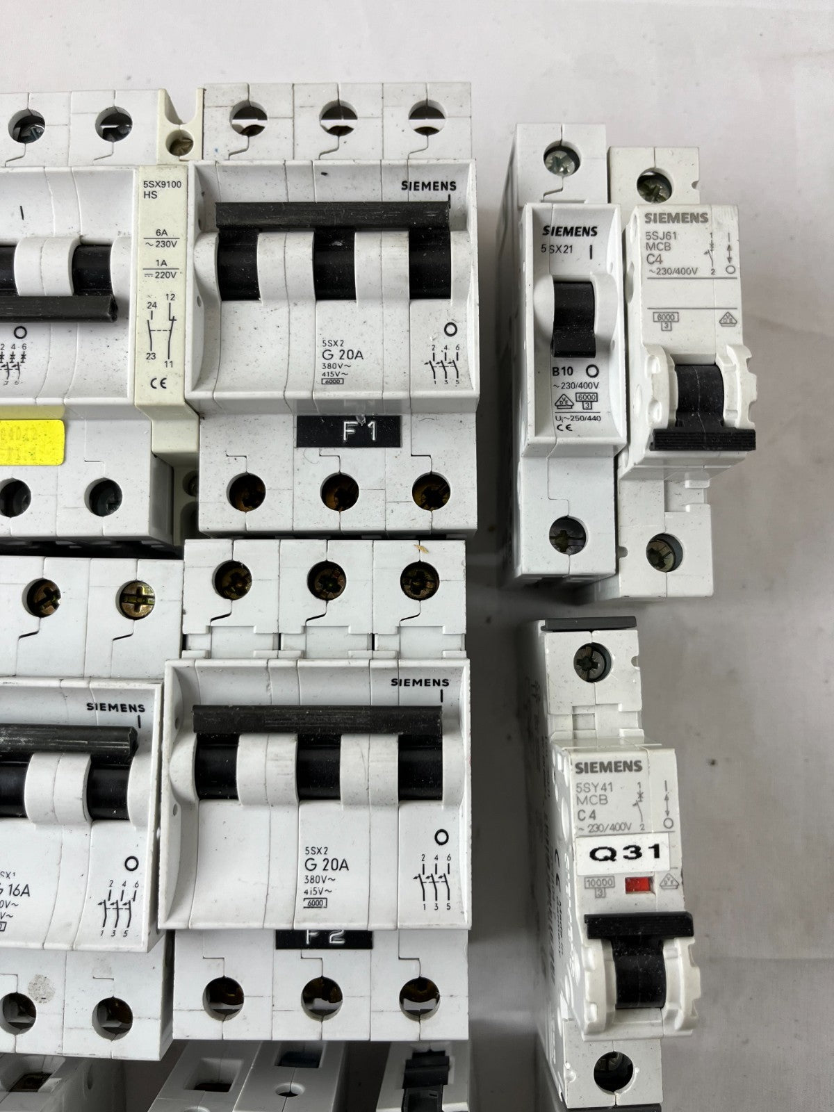 Siemens 5SX2 5SL61 MCB Breaker Lot C2 C4 C6 C10 C16 G20 Mixed Used Spares