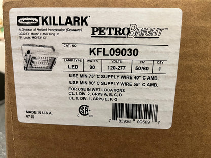 Killark PetroBright KFL09030 90W LED Hazardous Location Floodlight, 120-277V