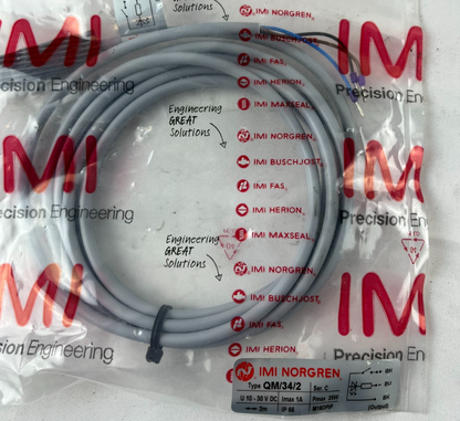 IMI Norgren QM/34/2 Reed Proximity Switch 10–30 V DC 1A 2 m Cable IP66 New