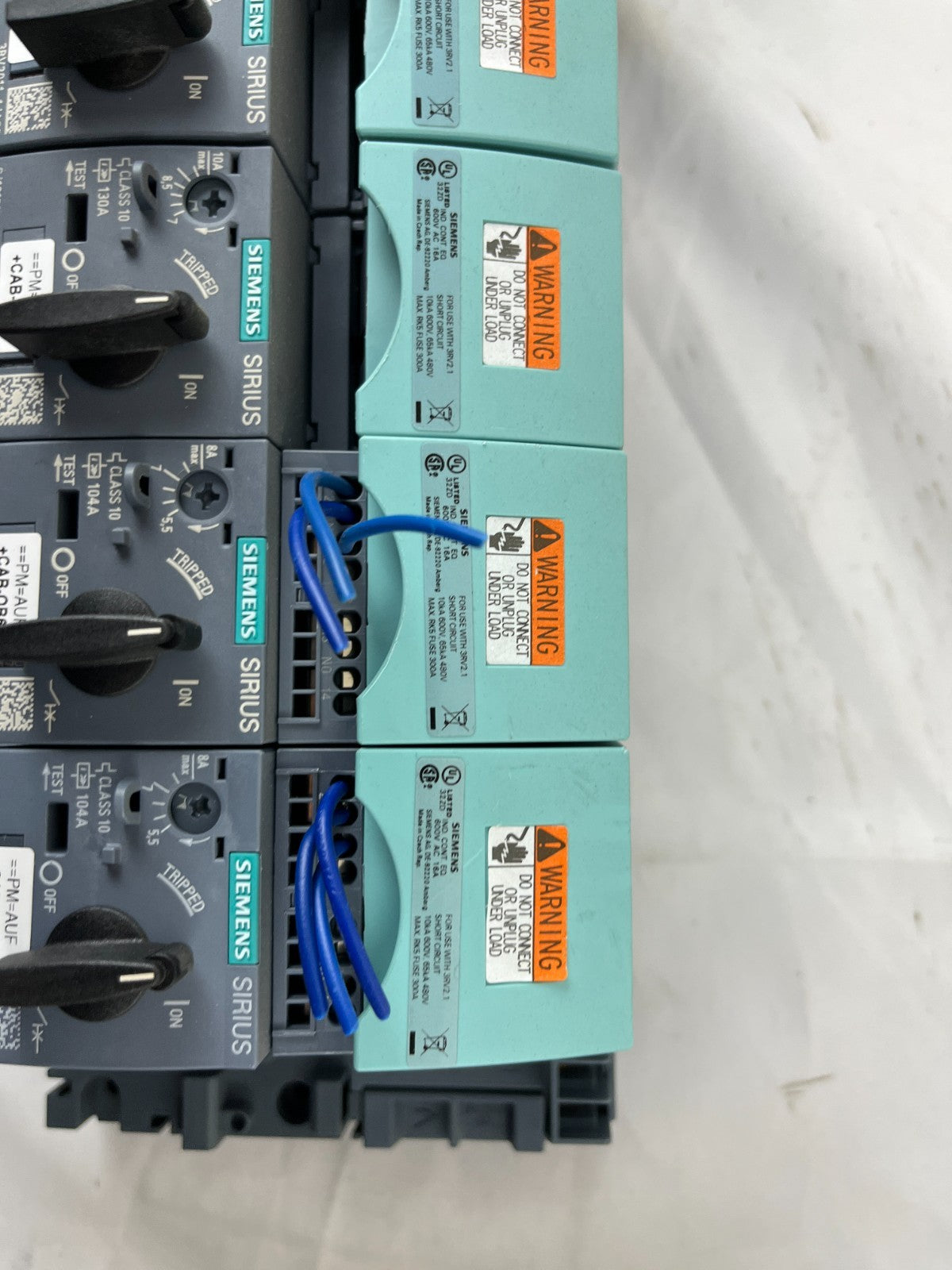Lot 7x Siemens SIRIUS 3RV2011 / 3RV2021 Motor Protection Circuit Breakers Used