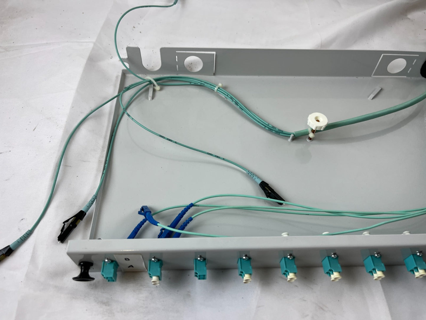 12 Port LC Duplex Fiber Optic Patch Panel Rack Mount OM3 Aqua MMF Used SPare