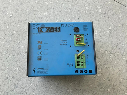 EcoPower PSU 242 Industrial Power Supply - 230VAC to 24VDC 2.5A - DIN Rail Mount