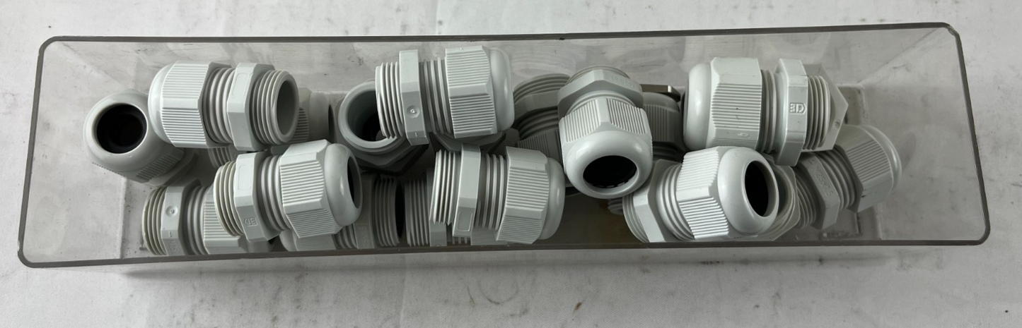 M25x1.5 Cable Gland Bundle Grey Plastic IP Rated Used Lot Spare Parts