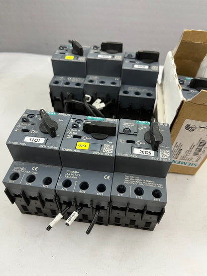 Bundle of 7 Siemens Sirius Motor Protection Circuit Breakers, Mix Various Types