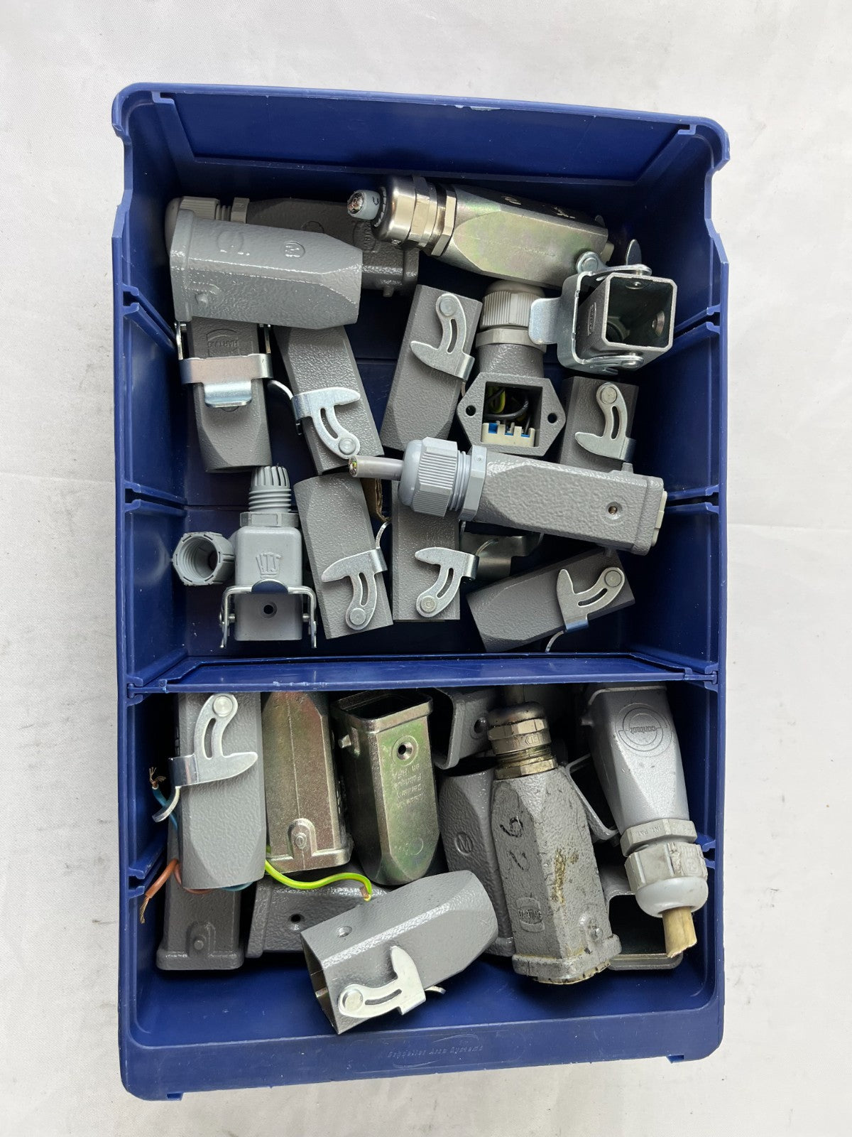 Harting Han 3A Side Entry Hood Connector Lot, Mixed Sizes, Used Bundle Spares