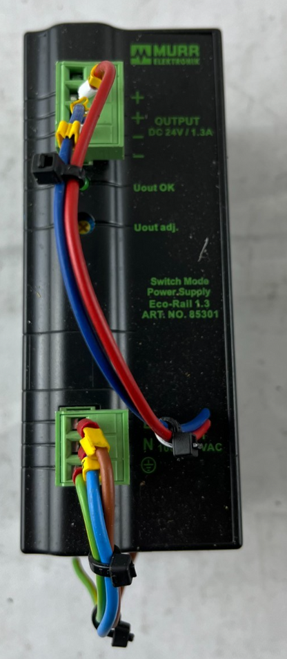Murrelektronik Eco-Rail 1.3-100-240/24 Switch Mode Power Supply 24VDC 1.3A Used