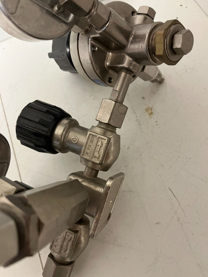 Messer Griesheim Oxygen Regulator Dual-Stage 315bar/10bar WIKA Gauge Used