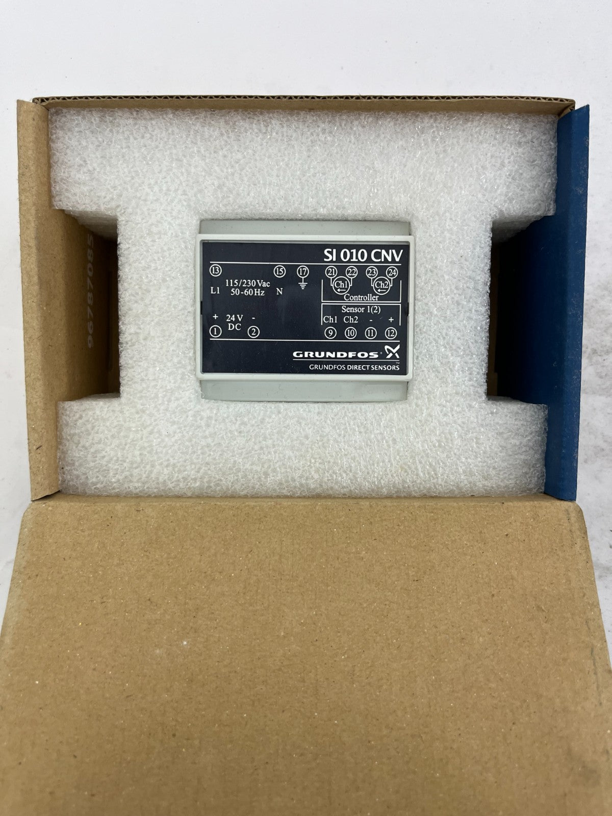 Grundfos SI 010 CNV Converter 96983684-V02, 115/230VAC to 24VDC, 2x 4-20mA, New