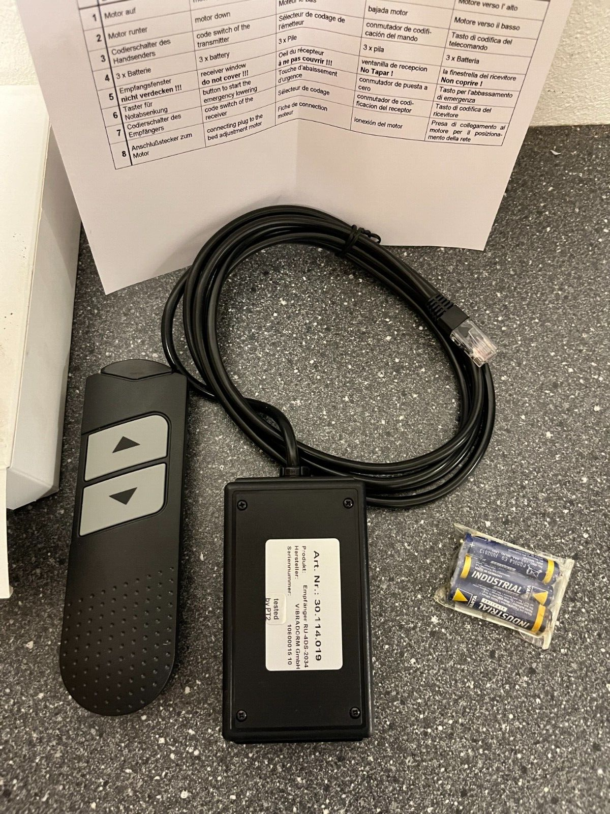 VIBRADORM Infrared Remote Control System IRE-VIF/CDs2 for Adjustable Beds - New