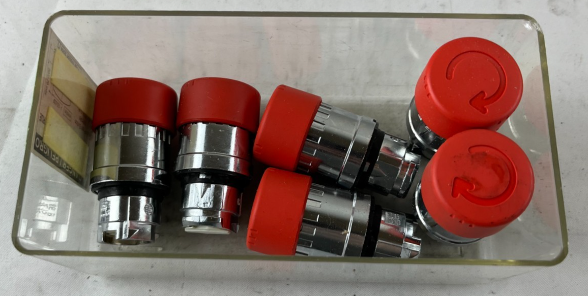 6x Schneider Electric ZB4BS834 Harmony XB4 Red 30 mm E‑Stop Turn‑to‑Release