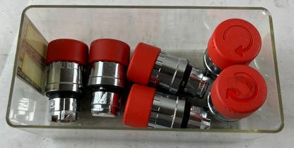 6x Schneider Electric ZB4BS834 Harmony XB4 Red 30 mm E‑Stop Turn‑to‑Release