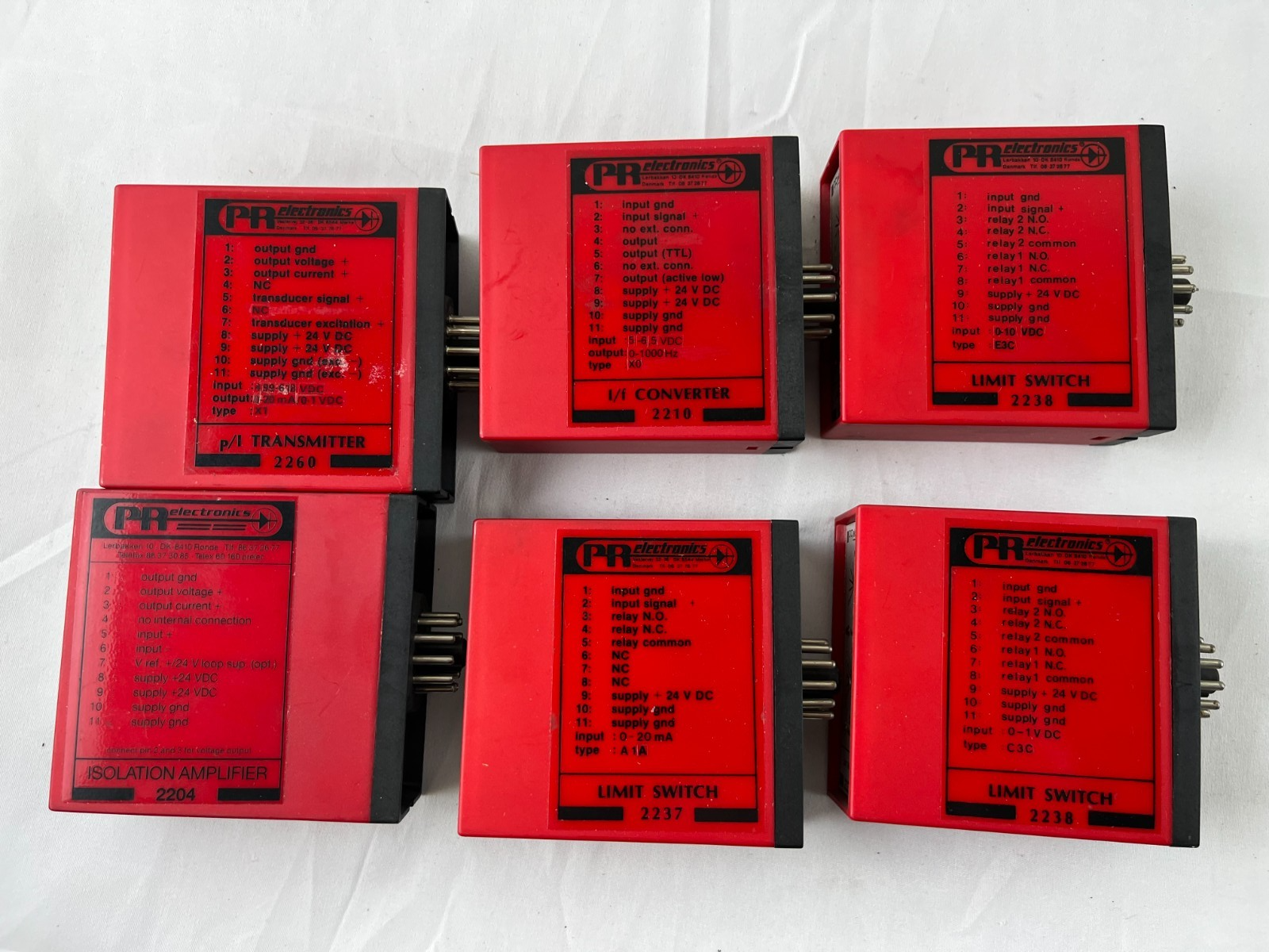 PR Electronics System 2200 Lot 6 Modules 2260 2204 2210 2237 2238 DIN Rail