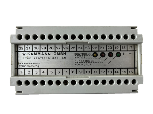 W. Kammann GmbH 4.98711101000A Motor Control / Monitoring Module 220 V AC Used
