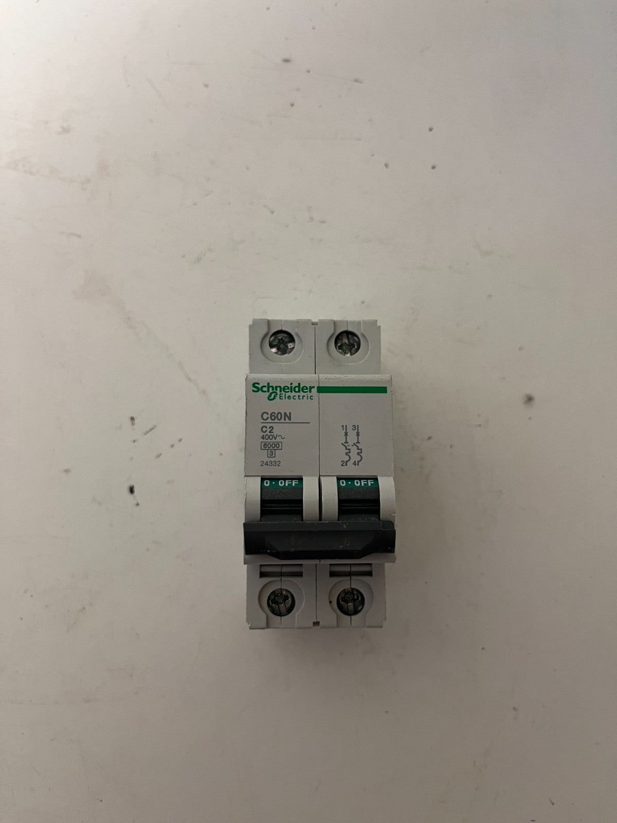 Schneider Electric C60N C2 2P 400V Miniature Circuit Breaker 6000A Used Spare