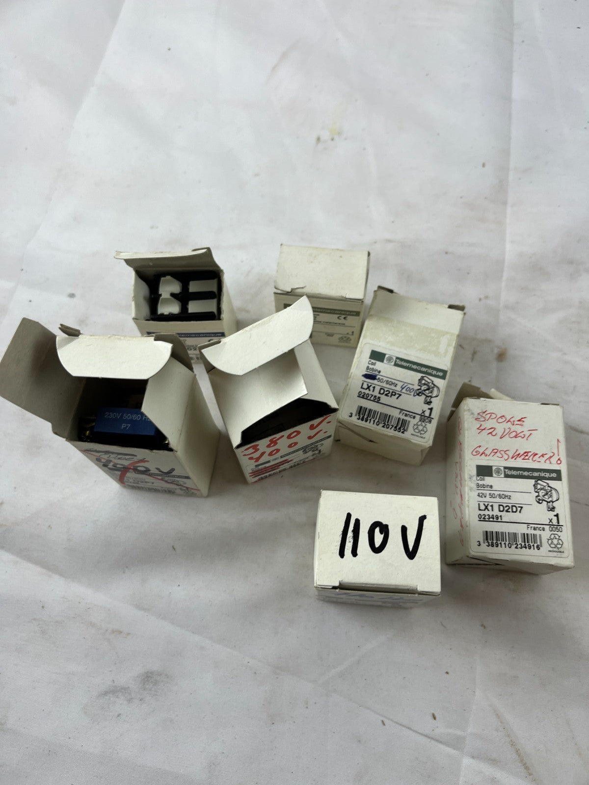 Telemecanique Contactors Coils Auxiliary Contacts Lot LA1DN02 LX1D2F7 NOS