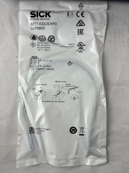 Sick RZT7-03ZUS-KP0 1070855 Reed Cylinder Sensor New Sealed M8 Pneumatic 2024