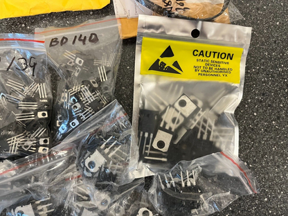 Large Lot of New TO-220 Transistors & Diodes - BD140, MBR30200, BFR134, STW851