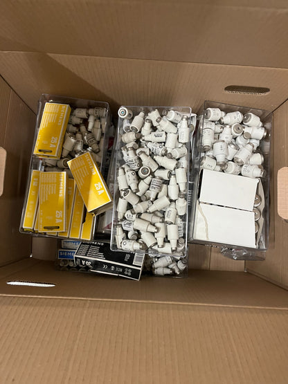 Siemens Diazed Fuse Lot Mixed Amperage 2A–35A Ceramic Industrial Used/New Bulk